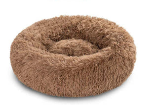 Plush Round Cat Bed – Ultra Soft Faux Fur Nest for Cats & Small Dogs