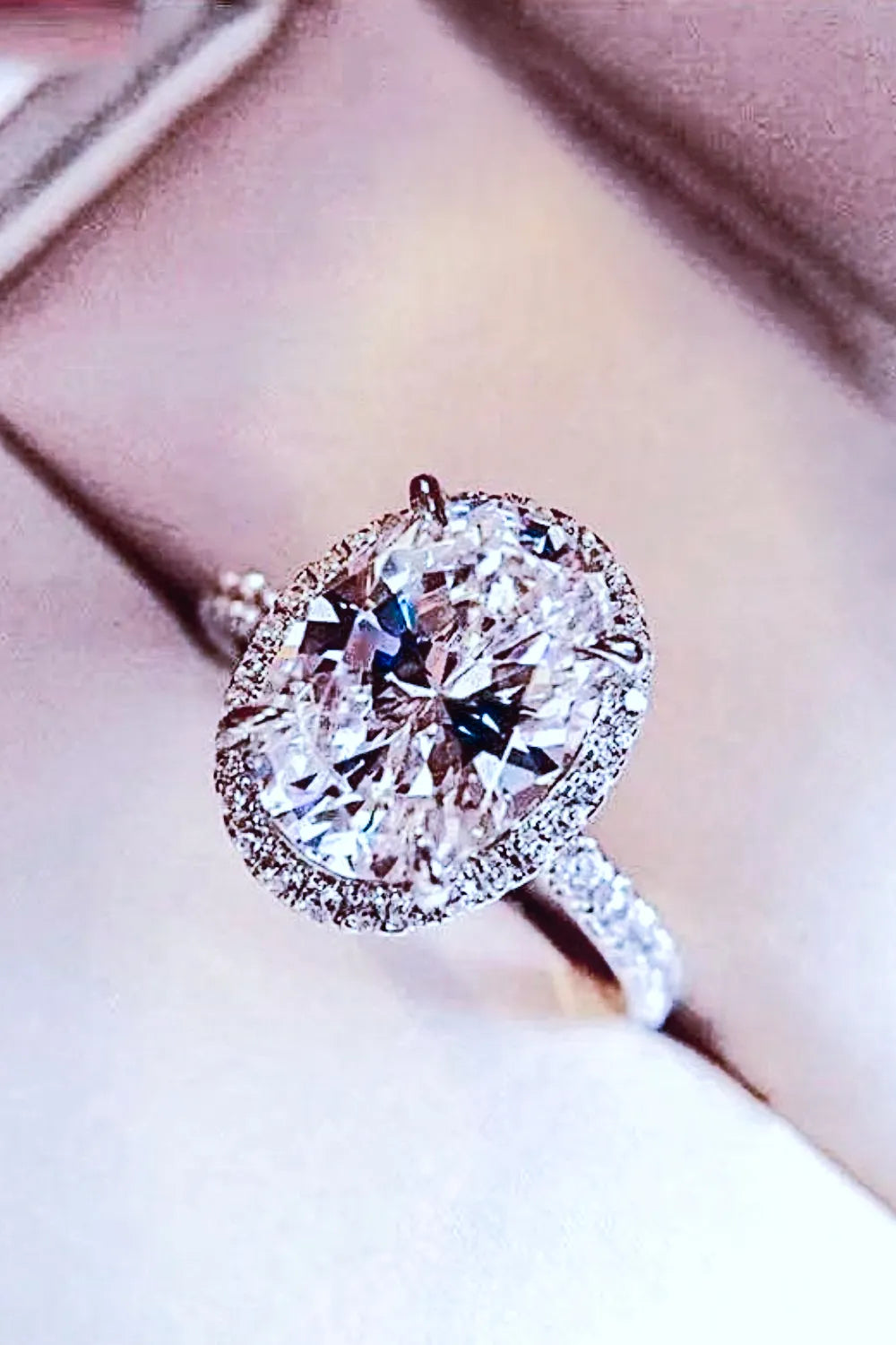2 Carat Moissanite Engagement Ring | Platinum-Plated 925 Sterling Silver