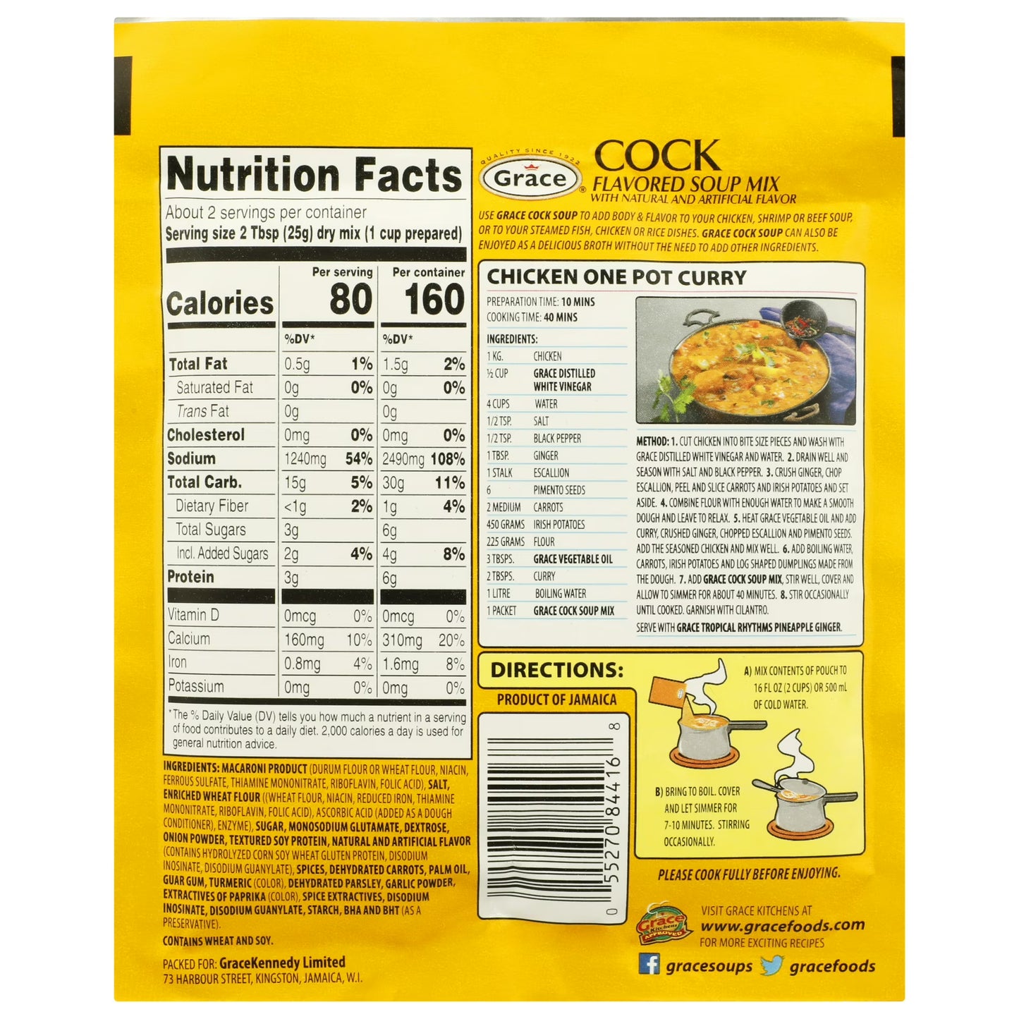 Grace Chicken Flavored Soup Mix, 1.76 oz – Authentic Jamaican Comfort in Every Bowl