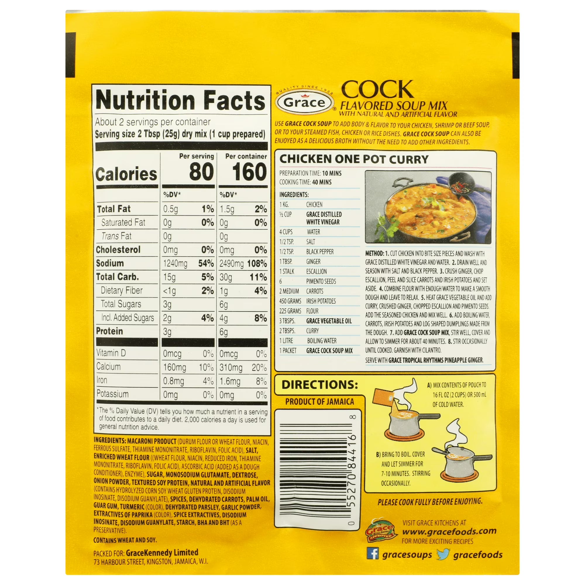 Grace Chicken Flavored Soup Mix, 1.76 oz – Authentic Jamaican Comfort in Every Bowl