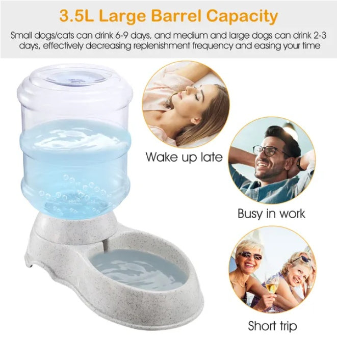 Automatic Gravity Pet Water Dispenser - 2.8L No-Spill Dog & Cat Waterer with Anti-Slip Base