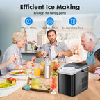 Portable Countertop Ice Maker Machine - 26 lbs Daily, 2 Ice Sizes, Self-Cleaning - Black/Green