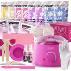 Professional Waxing Kit with Warmer - 79 Piece Hair Removal Set for Face, Body & Bikini