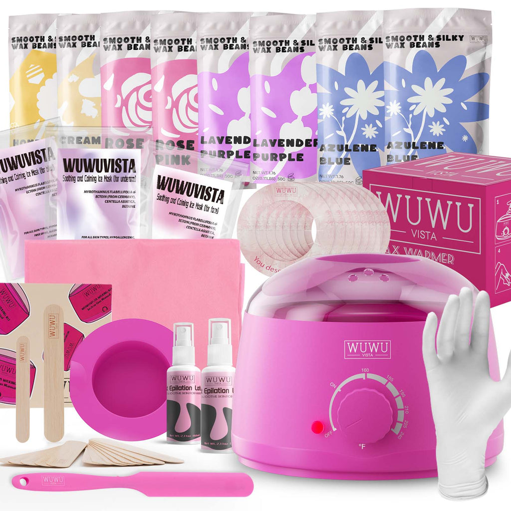 Professional Waxing Kit with Warmer - 79 Piece Hair Removal Set for Face, Body & Bikini