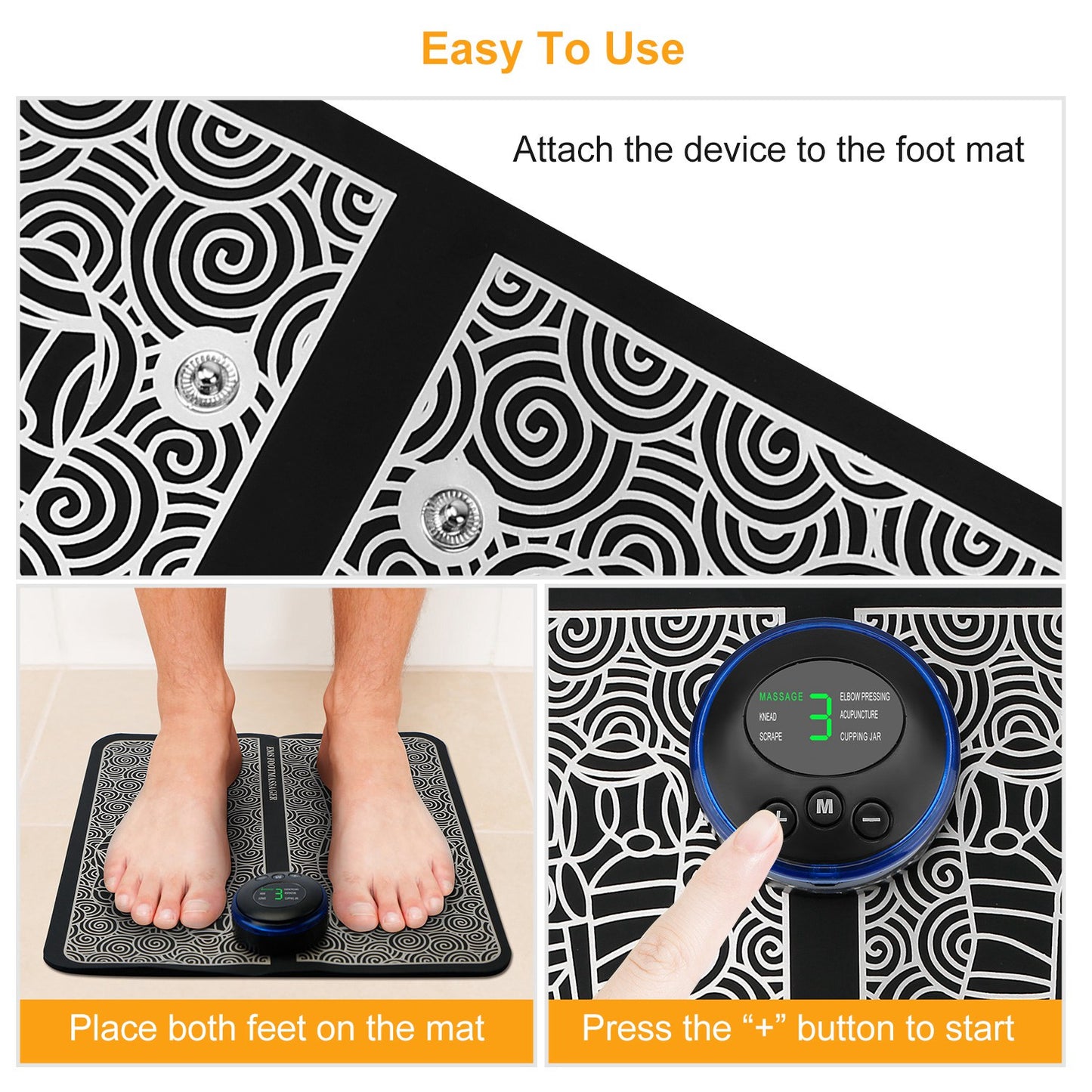 EMS Foot Massager Mat - Electric Pulse Therapy for Pain Relief & Circulation