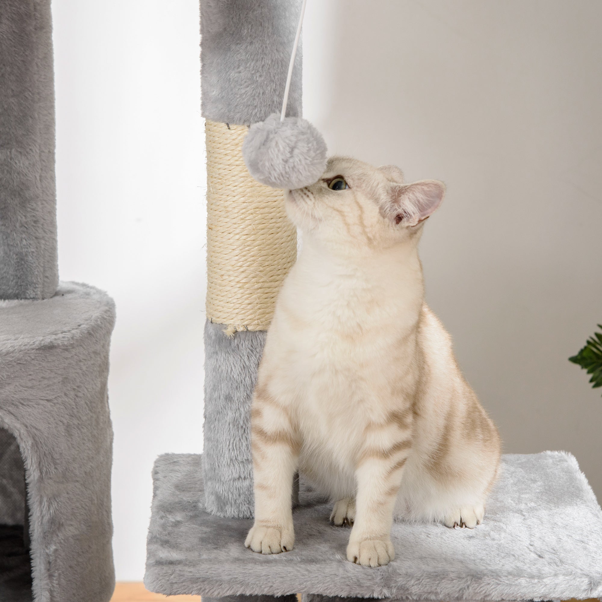 Adjustable Cat Tree Tower 94.5" – Multi-Level Climbing & Scratching Post with Hammock