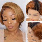 100% Human Hair Pixie Cut Wig – Short Curly Lace Front | Natural Hairline