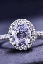 2 Carat Moissanite Engagement Ring | Platinum-Plated 925 Sterling Silver