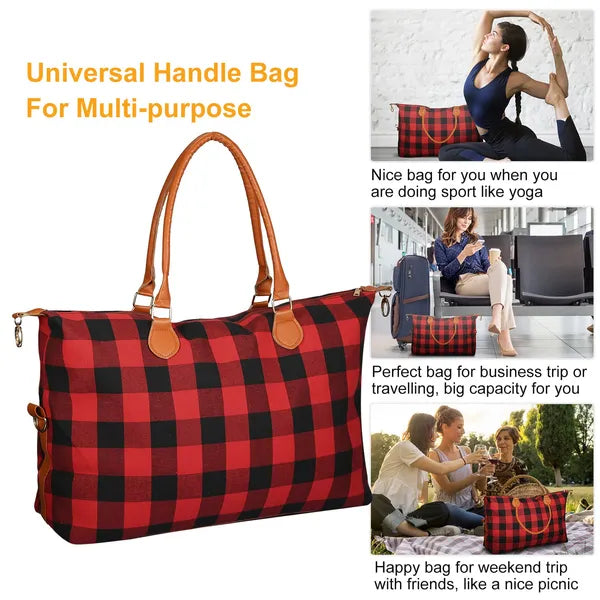 Women's Weekend Travel Duffle Bag - Overnight Tote with Shoulder Straps