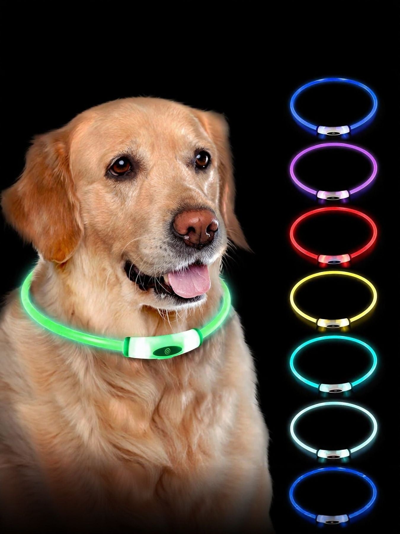 LED Pet Collar – USB Rechargeable, Cuttable & Full 360° Glow | Night Safety for Dogs & Cats