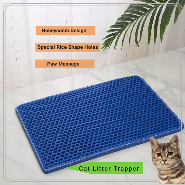 Premium Double Layer Cat Litter Trapping Mat - Waterproof & Urine Proof
