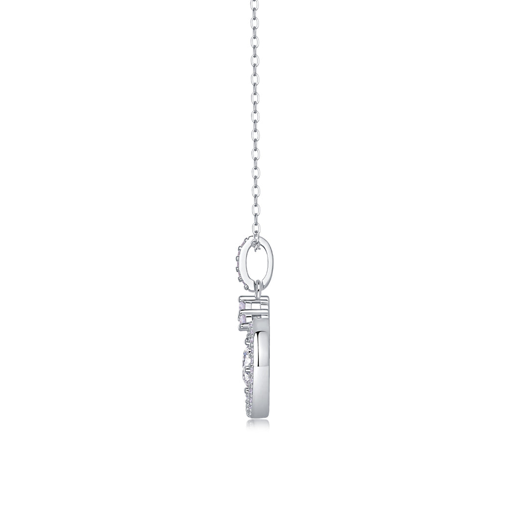 1 Carat Moissanite Pendant Necklace | Sterling Silver, Platinum Plated