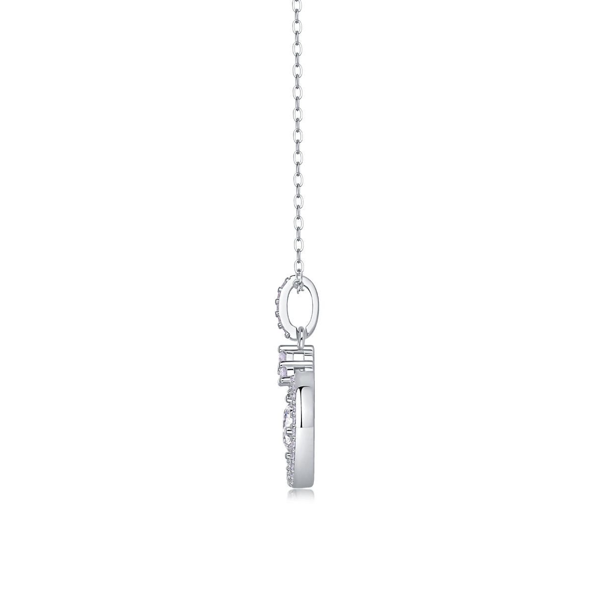 1 Carat Moissanite Pendant Necklace | Sterling Silver, Platinum Plated