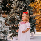 Baby Girl Valentine's Day Dress | White Lace & Red Heart Embroidery
