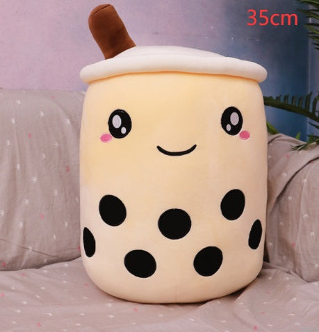 Boba Tea Plush Pillow - Cute Bubble Tea Stuffed Animal Cushion for Kids & Adults