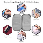 Travel Passport Holder Wallet - RFID Blocking Organizer with 12 Card Slots for Documents, Tickets & Phone