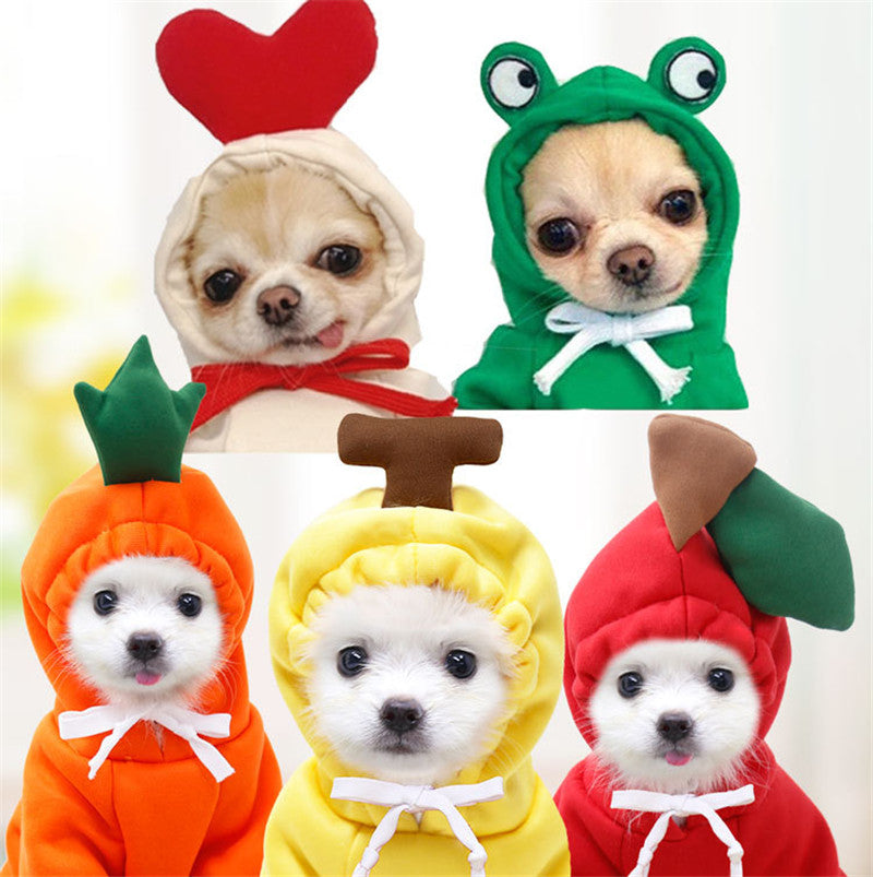 Cozy Fruit Hoodie for Small Dogs - Warm Fleece Winter Coat for Chihuahuas, French Bulldogs & Puppies