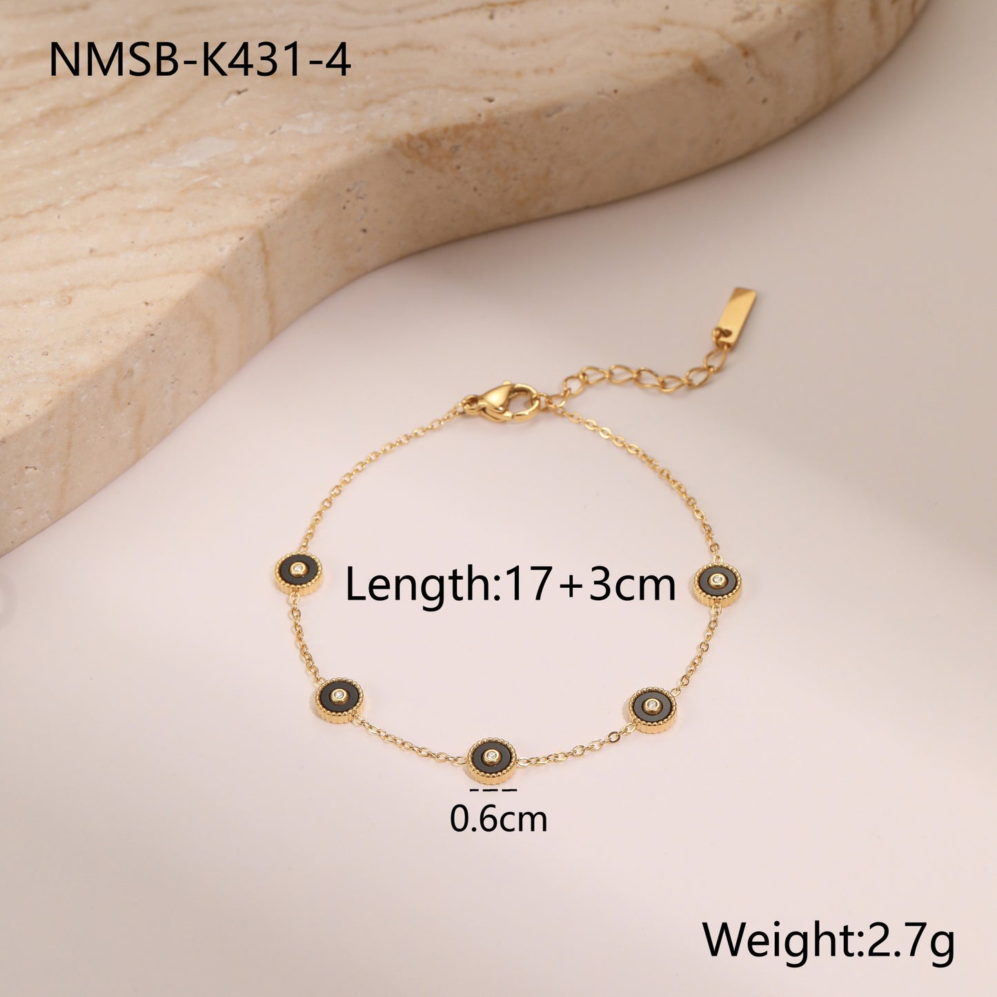 18K Gold-Plated Geometric Stainless Steel Bracelet for Women