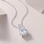3 Carat Moissanite Pendant Necklace | S925 Sterling Silver, Platinum Plated