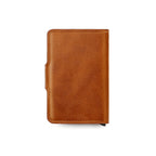 Men's RFID Blocking Leather Wallet with Snap Closure - Slim Bifold Card Holder