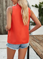 Women's Pleated Sleeveless Midi Top – Elegant Pullover Summer Shirt
