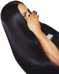 Lace Front Straight Wig | 150% Density | Heat Resistant Fiber | 14"–26"