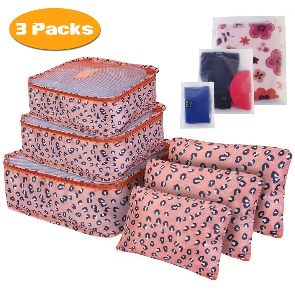 9-Piece Travel Packing Cube Set - Water-Resistant Luggage Organizer with Storage Bags