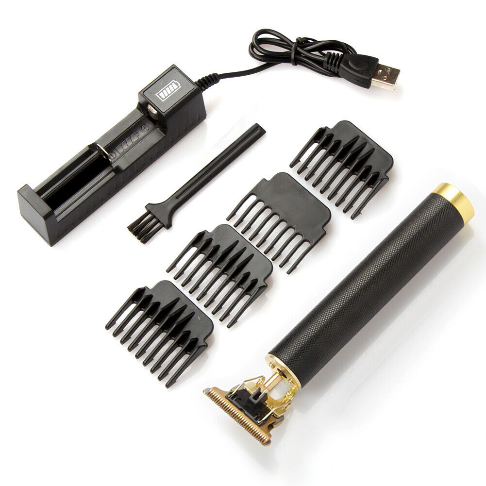 Professional Cordless Hair Clipper & Beard Trimmer - Zero Gap T-Blade for Precision Cuts