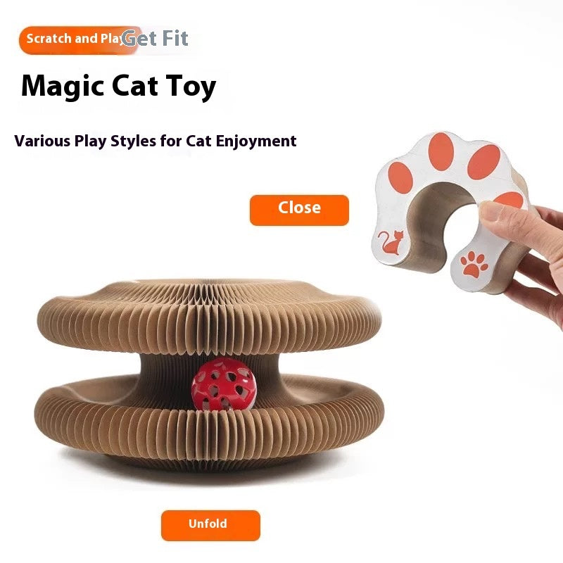 Foldable Cat Scratcher Lounge - Interactive Cardboard Scratching Pad for Cats