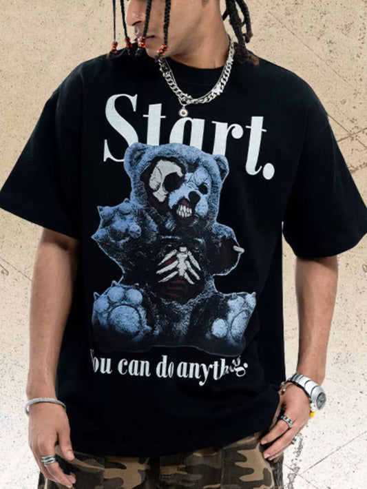 Men's Graphic Oversized T-Shirt – Cotton Blend Streetwear Tee