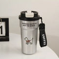 500ml Cute Cat Stainless Steel Tumbler with Straw | Insulated Travel Cup | Gift for Cat Lovers