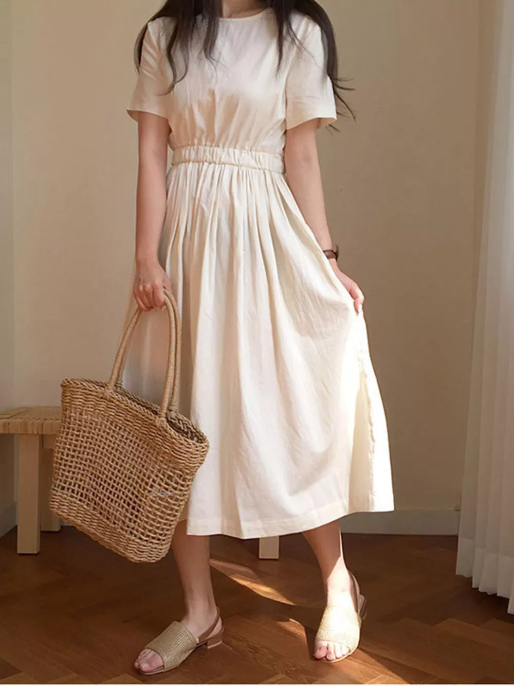 Woven Straw Handbag – Large Boho Tote Bag