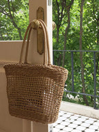 Woven Straw Handbag – Large Boho Tote Bag