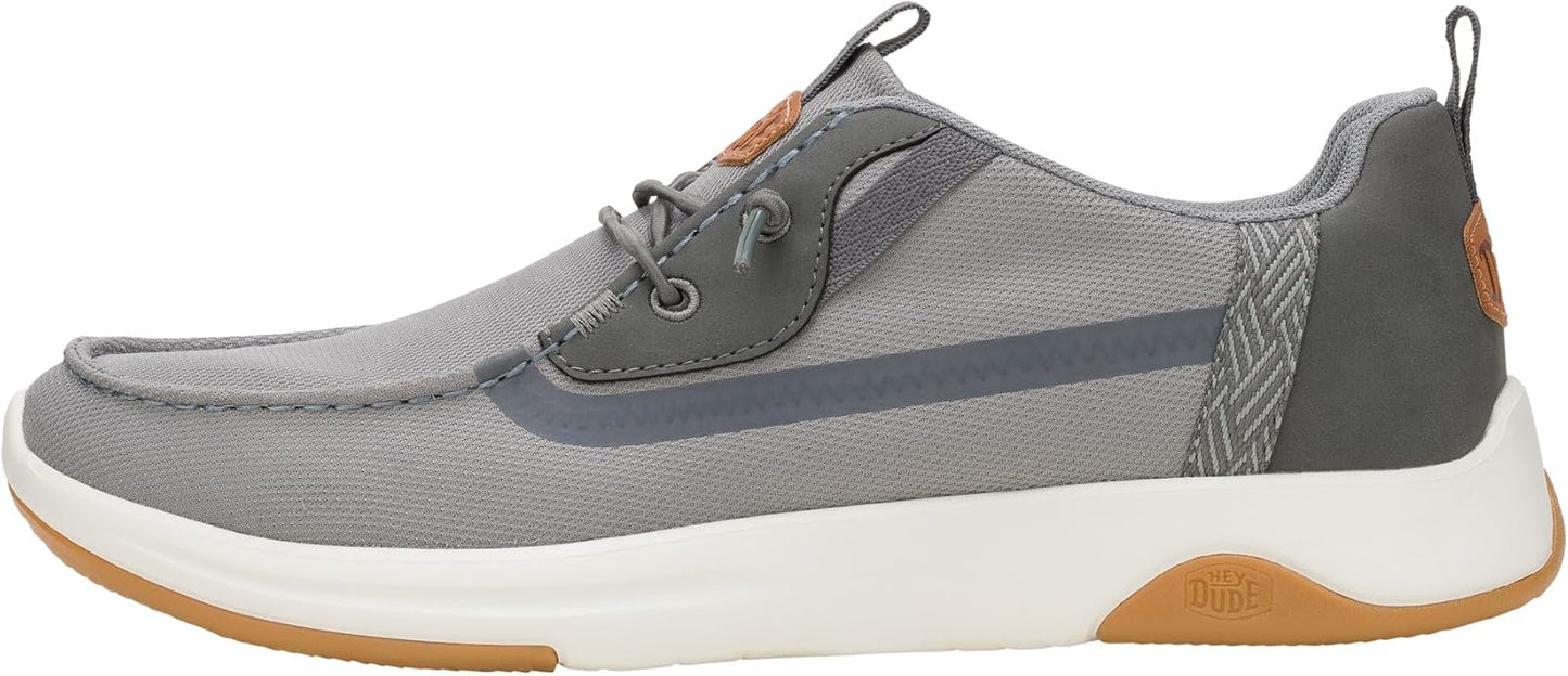 HEYDUDE Men's Wally Drift Slip-On Loafers – Breathable Mesh & DudeSole Plus Cushioning