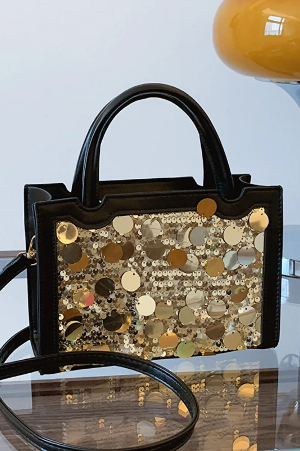 PU Leather Sequin Handbag – Glam Evening Shoulder Bag