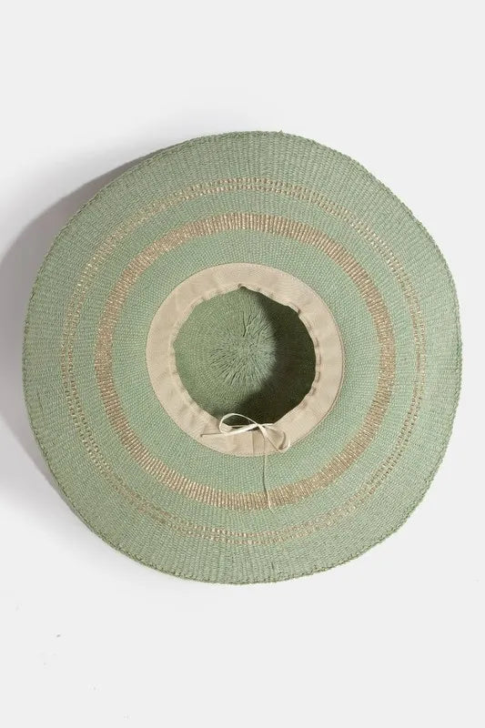 Women's Floppy Sun Hat – Metallic Accent Trim, Paper Blend & One Size Fits Most