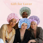 Satin Sleep Bonnet for Natural Hair – Adjustable Silk Hair Cap for All Hair Types (1A–4C)