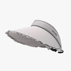 Women's Frill Sun Hat – PVC Ice Silk Wide Brim, Adjustable & Packable