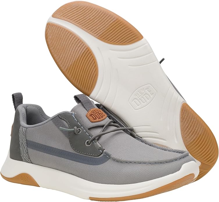 HEYDUDE Men's Wally Drift Slip-On Loafers – Breathable Mesh & DudeSole Plus Cushioning