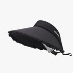 Women's Frill Sun Hat – PVC Ice Silk Wide Brim, Adjustable & Packable