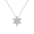 Snowflake Moissanite Pendant Necklace | S925 Sterling Silver & Platinum Plating