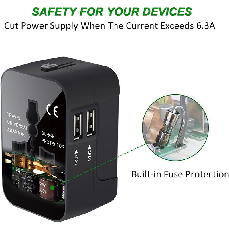 Universal Travel Adapter - All-in-One International Power Plug for 150+ Countries