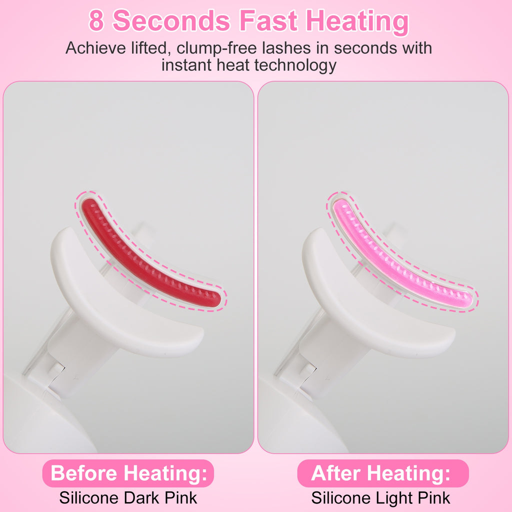 Heated Eyelash Curler - USB Rechargeable Electric Lash Curler with 3 Heat Settings