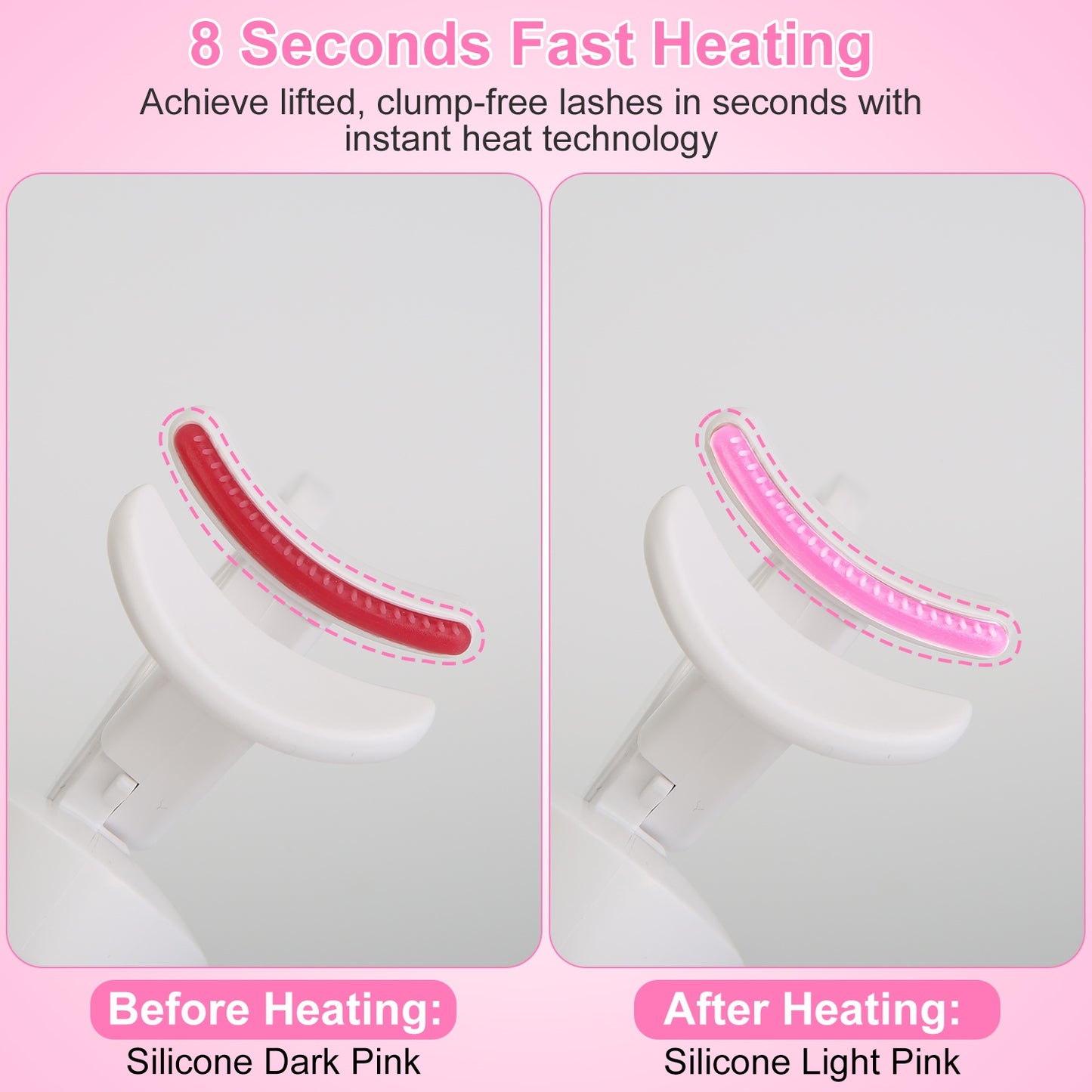 Heated Eyelash Curler - USB Rechargeable Electric Lash Curler with 3 Heat Settings