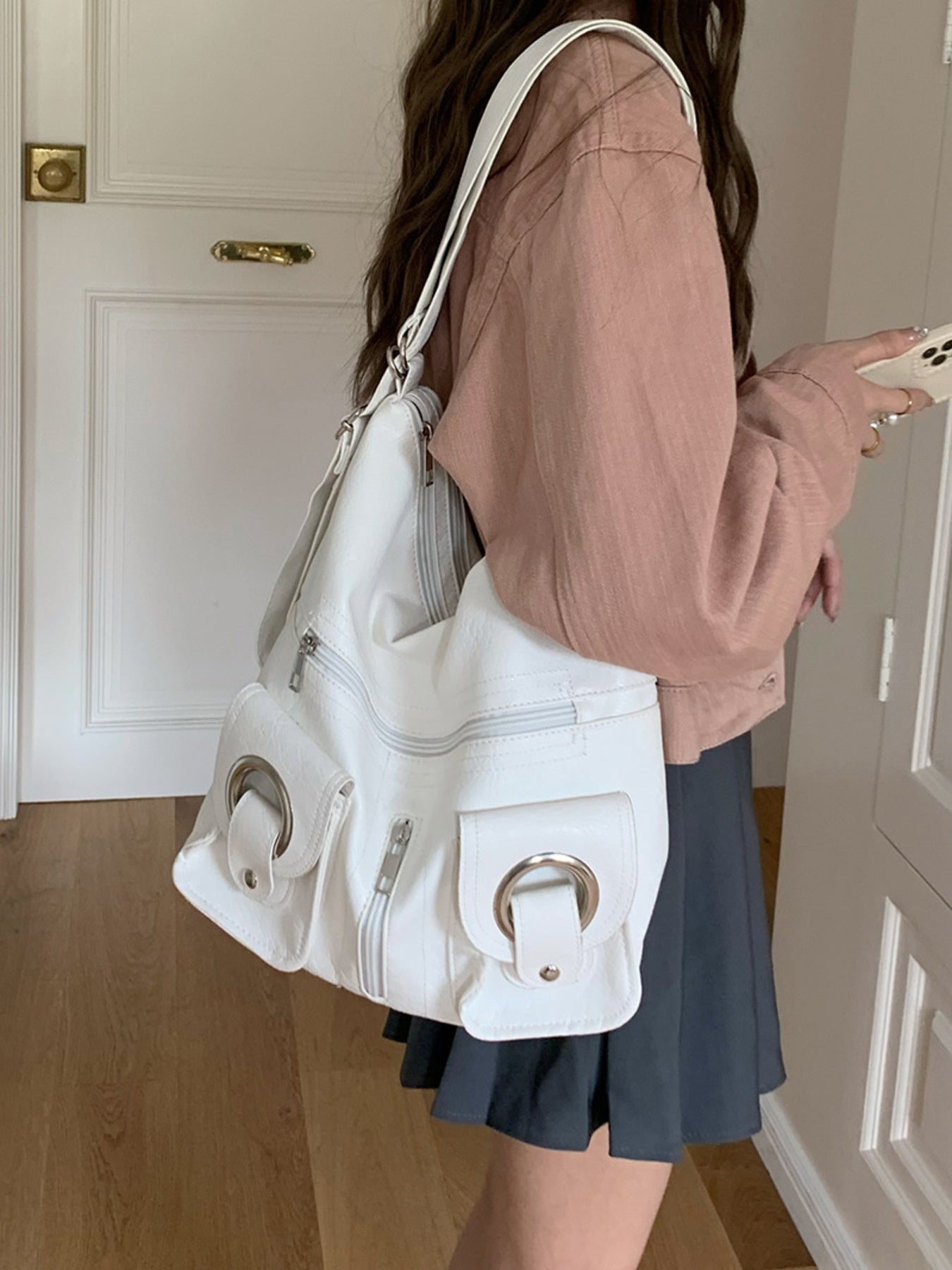 Convertible Multifunctional Pocket Handbag – Large PU Leather Shoulder Bag