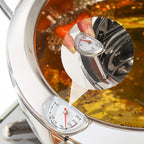 Japanese Tempura Deep Fryer Pot with Thermometer | Stainless Steel Frying Pot with Lid | Gas, Electric & Induction