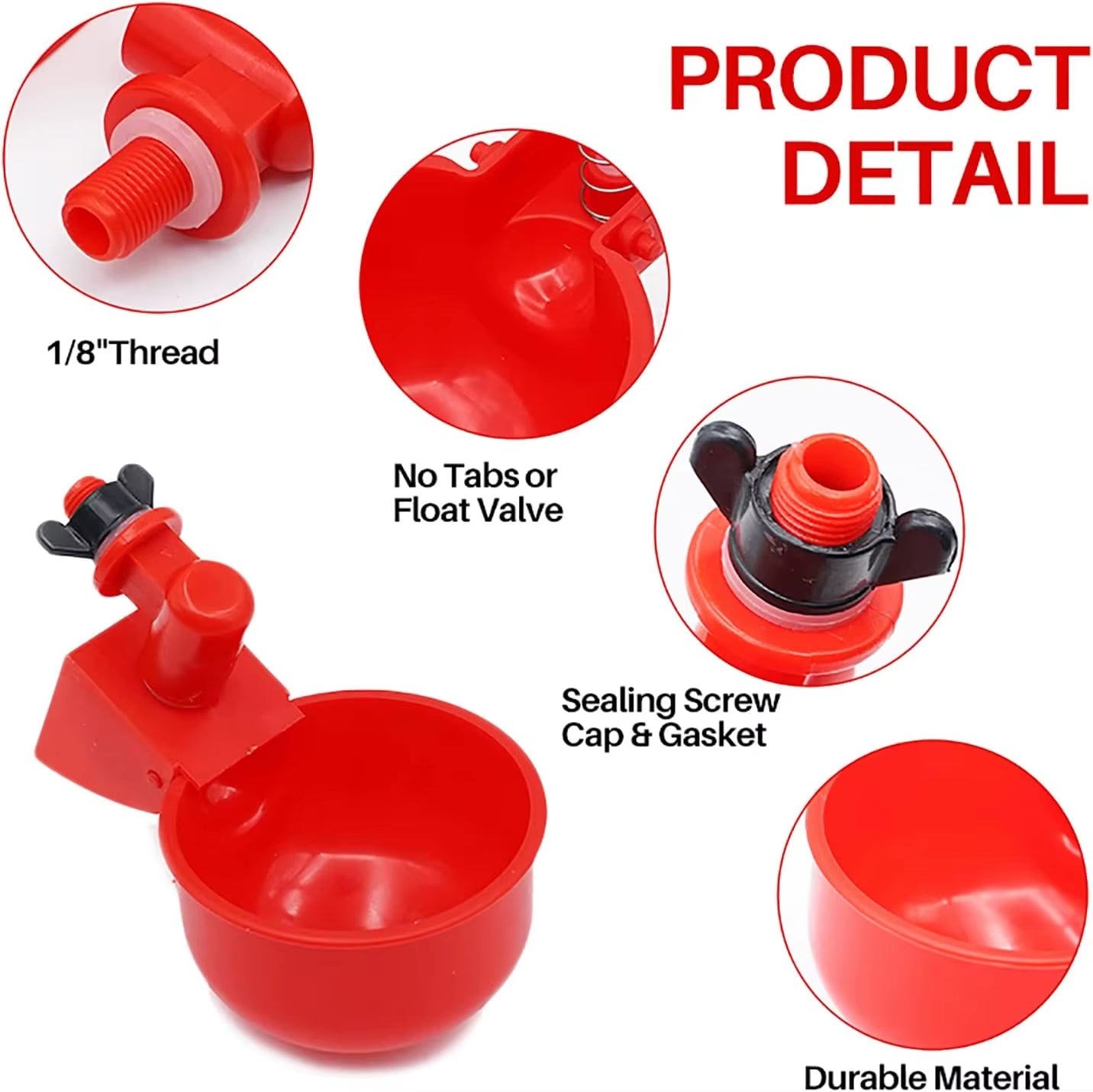 5/10/20 Pcs Automatic Poultry Drinking Bowl Chicken Waterer Cups Duck Drinking Machine Hanging Drinking Bowls Water Dispenser