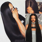 Lace Front Straight Wig | 150% Density | Heat Resistant Fiber | 14"–26"
