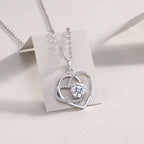 Heart To Heart Moissanite Necklace | 1 Carat Diamond Pendant | S925 Sterling Silver