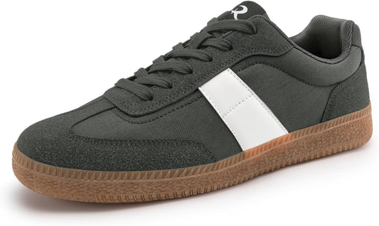 Rihero Men's Retro Fashion Sneakers – Lace-Up, Non-Slip TPR Sole & Breathable Mesh